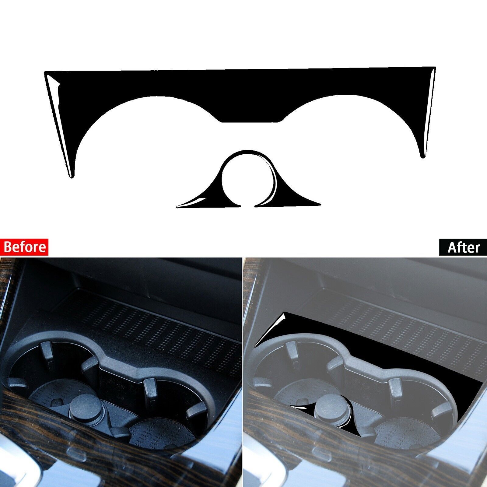 Glossy Piano Black Central Water Cup Holder Cover For BMW X3 X4 F25 F26 2011-17