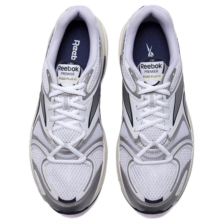 Reebok Premier Road Plus 6 Comfortable Versatile Synthetic Leather Lightweight Durable Low-Top Casual Running Shoes Unisex Sneaker Silver 100210122