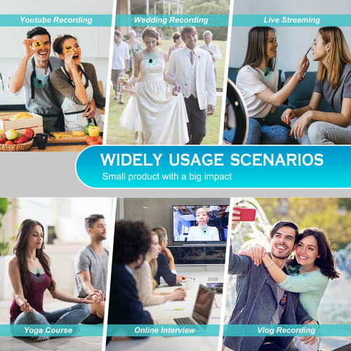 KIMAFUN G50-5 Wireless Lavalier Microphone for iPhone/iPad, Plug & Play, Instant Connection, Noise Reduction, 360 Sound Collection, Recording, No App