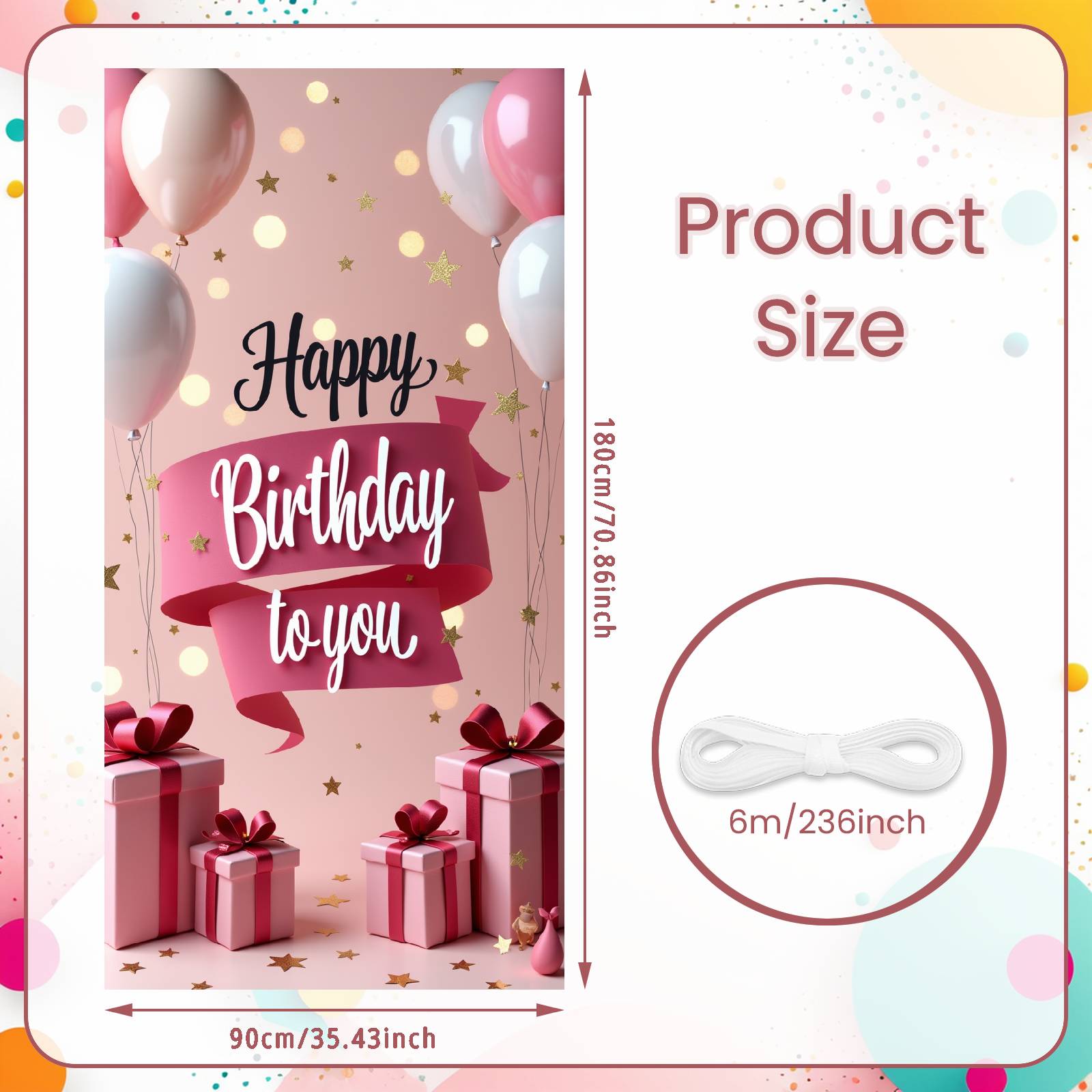 

Banner Pink Gift Boxes Party Celebration Banner Birthday Party Banner Pink Tone Party Display For Photo Shoot Backdrops