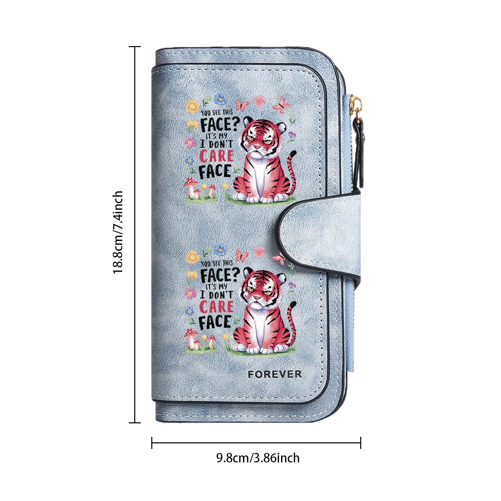 Cute Tiger Print Wallet For Women Multi Card Holder Fashion Long Purse