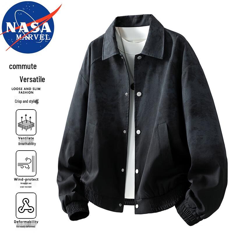 Men's NASA MARVEL Gradient Lapel Loose Fit Sports Jacket