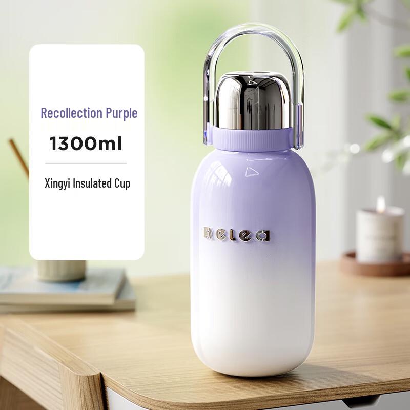 RELEA Large Capacity Insulated Straw Bottle