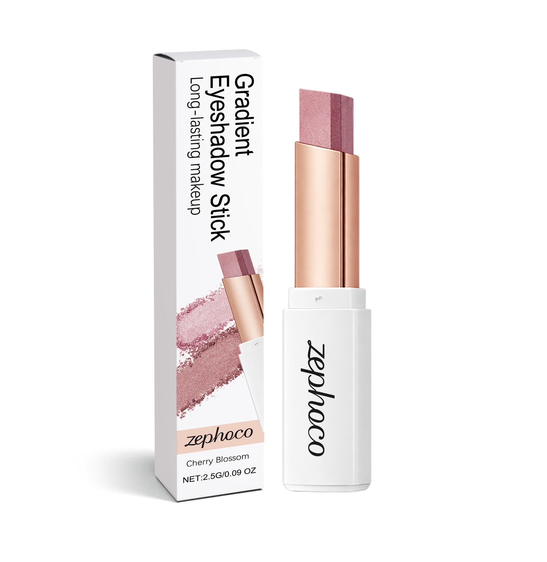 Zephoco Sakura Pink Gradient Eyeshadow Stick: Gentle Color, No Fallout, Fine Shimmer, Long-Lasting.