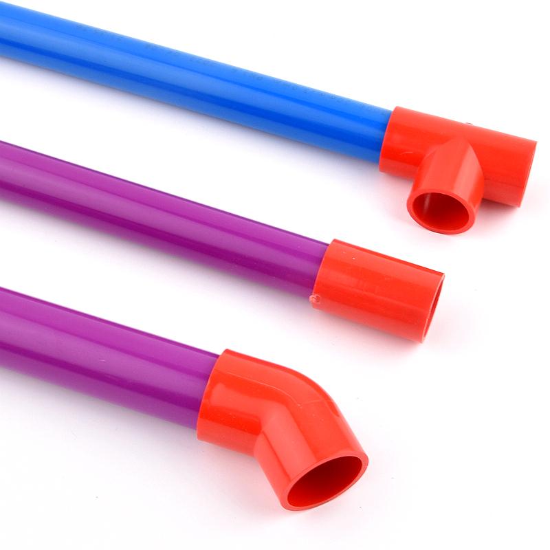 20mm~50mm Červené PVC Potrubní Fitinky Konektory Zahradní Zavlažování 90° Koleno Přímý T-kus Akvarijní Potrubí Spojka pro Rozvod Vody
