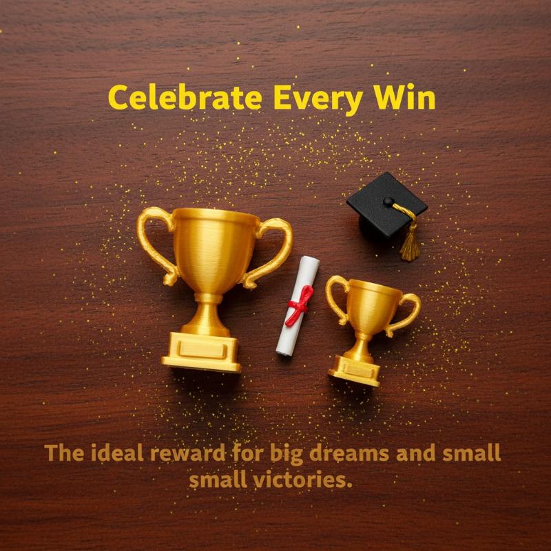 Mini Golden Trophy Miniature Ornament Cute Decor Toy for Dollhouse Decoration Diorama Scene Making Handmade Craft Accessories