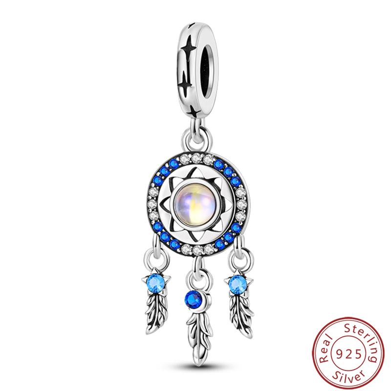 100% Copper Crescent Circular Dreamcatcher Net Lucky Blessing Series Charms Beads 3Mm Diy Fine Jewelry Making