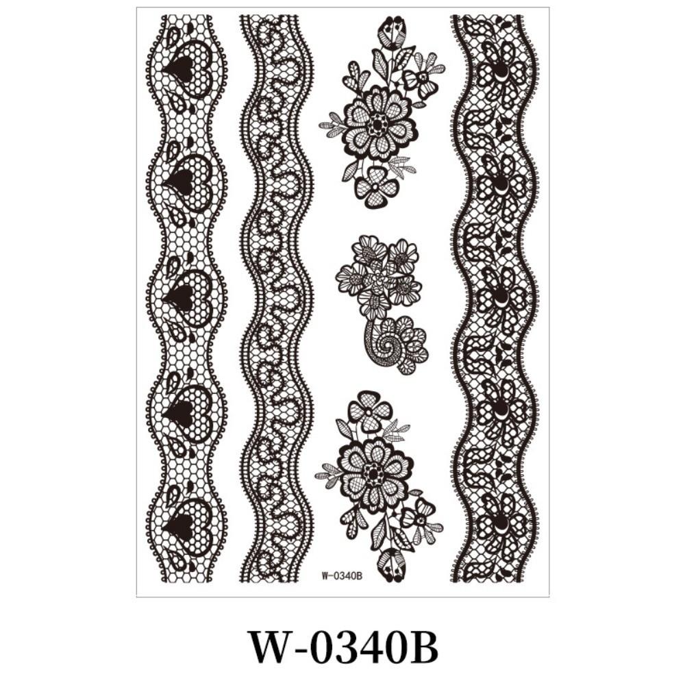 Legs Arm Temporary Tattoo Lace Fake Tattoo Black Henna Tattoo Decals Women/Lady