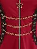 Rosegal Plus Size Pentagram Zipper Lace Trim Grommets Hooded Coat