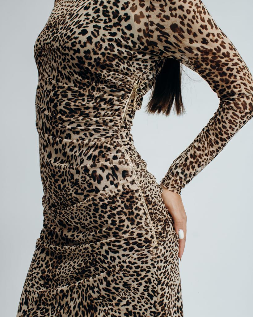 Langes enges Kleid Samsara 6402 36 Leopard