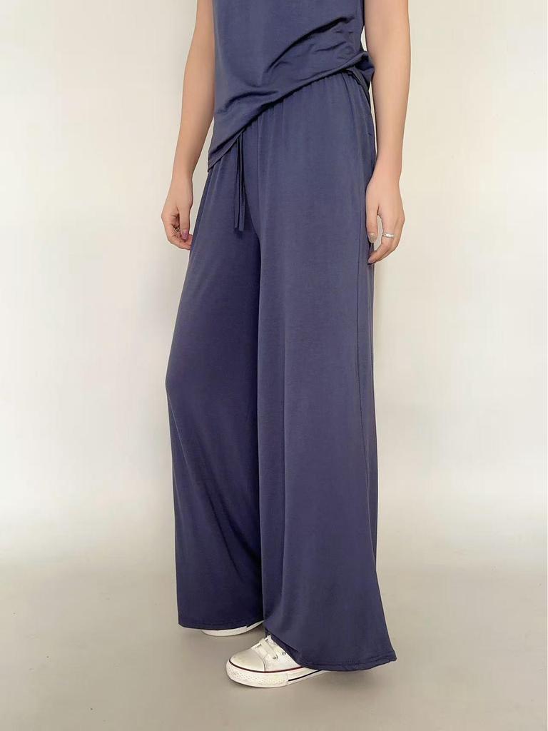 Spring/Summer Women's Plus Size High Waist Lace-Up Straight Leg Pants - Loose, Slimming, Versatile, Casual.
