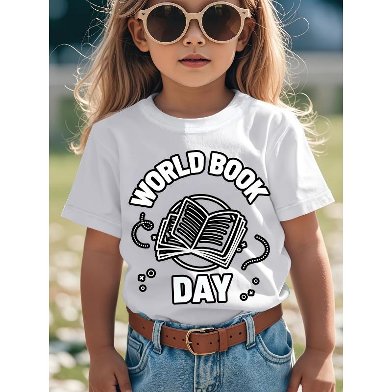European sizes World Book DayNovelty Aesthetic Graphic Kids Clothes Girls CasualGirls Clothes Street Style Tops Tees Girls Clothes