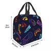 Cartoon Game Console Pattern Insulated Lunch Bag Thermal Bag Lunch Container Portable Tote Lunch Box Men Women Beach Picnic