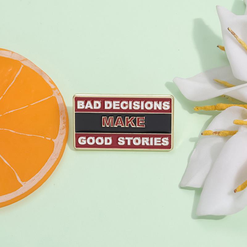 Geometric Letter Eyecatching Brooch Durable Alloy Design Perfect For Motivation And Daily Wear