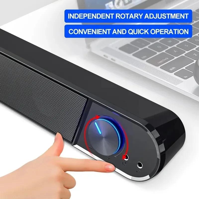 4D Wired Bluetooth Computer Speaker Surround Sound Desktop Speaker HiFi Stereo Subwoofer With Mic For Laptop PC TV Aux Speaker