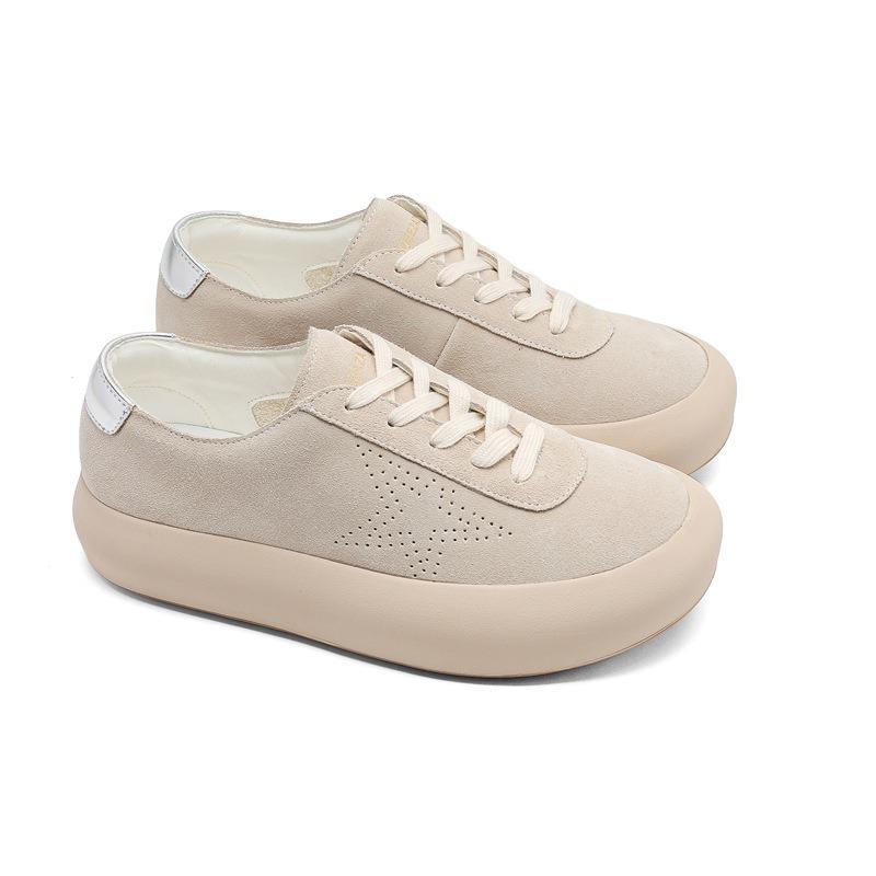 

3762 leather fluffy shoes for men and women couples thick-soled heightening national tide stars niche shoes dopamine big head shoes 46