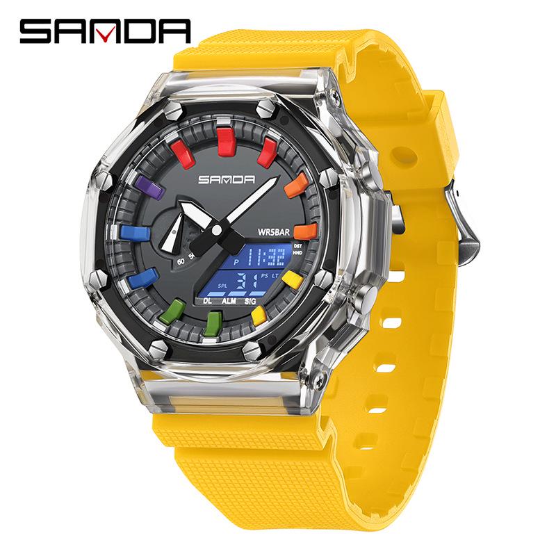 Unisex Transparent Octagonal Electronic Wristwatch: Multifunctional, Waterproof, Swimming-Compatible, Best-Selling Design