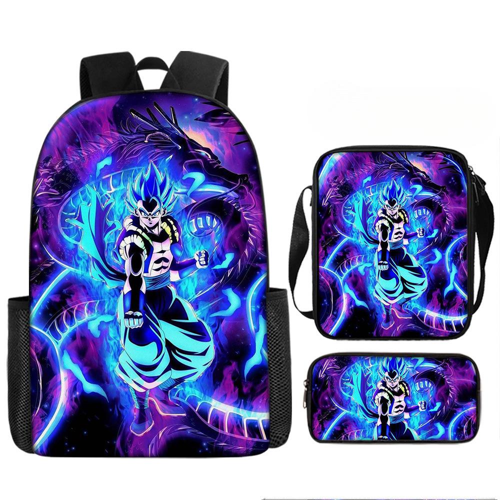 Primary And Secondary School Students Dragonball Schoolbag Three-Piece Cartoon Animation Backpack