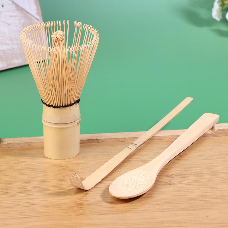 3Pcs/Set Bamboo Matcha Whisk Green Tea Powder Brush Grinder Matcha Tea Chasen Mixer Stirrer Tea Tools Outdoor Tableware