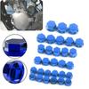 30Pcs Motorcycle Screw Nut Bolt Cap Covers Plastic Plating Accessories Kit in Blue for Bike Protection and Customization