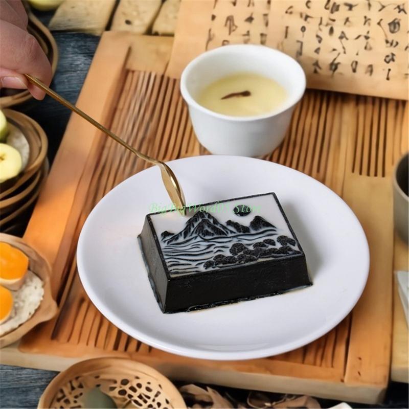 24TE Landscape Painting Silicone Molds Chocolate Molds Mousses Cake Baking Tool