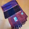 Used Cashmere, Made In India, Large Stole, Purple, Red, Black, Patchwork, Embroidery