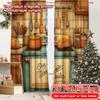 2D FLAT PRINTING 2pcs Curtains (Without Rod) Cozy Kitchen Decor New Year Holiday Curtains with Digital Printing Machine Washable