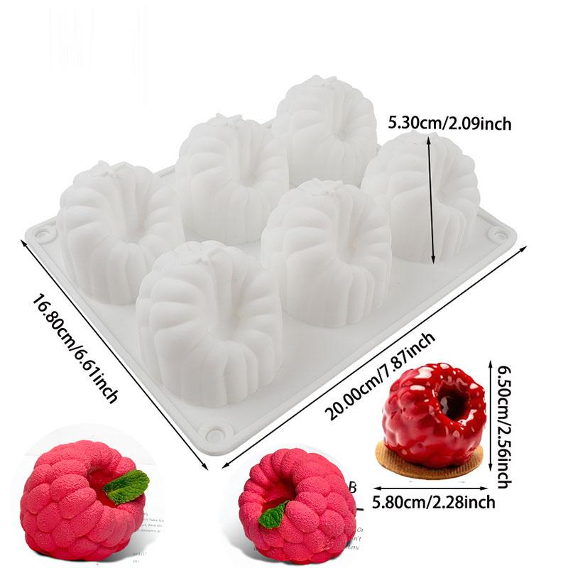3D Mousse Cake Baking Mold Heart Cheesecake Dessert Diamond Raspberry Silicone Mould Candle Soap Making Supplies Pastry Tools