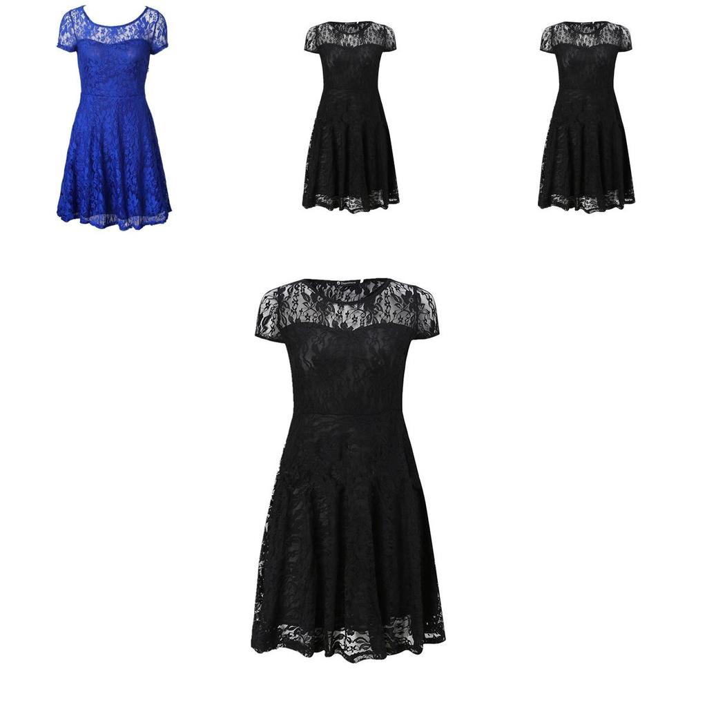Elegant New Women's Floral Lace Short Sleeve Cocktail Evening Party Mini Dress