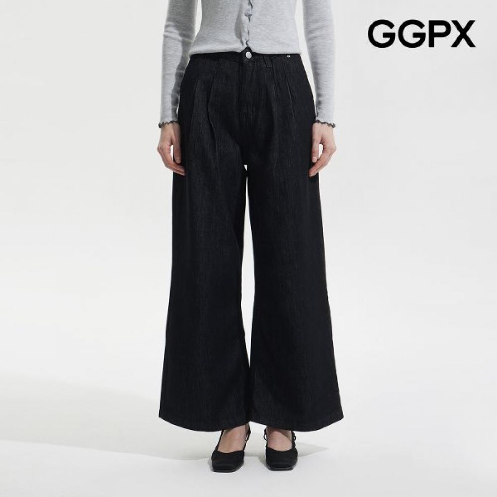 Ggpx New York Double Pintuck Wide Denim Pants Gq3pt045f blacks/S