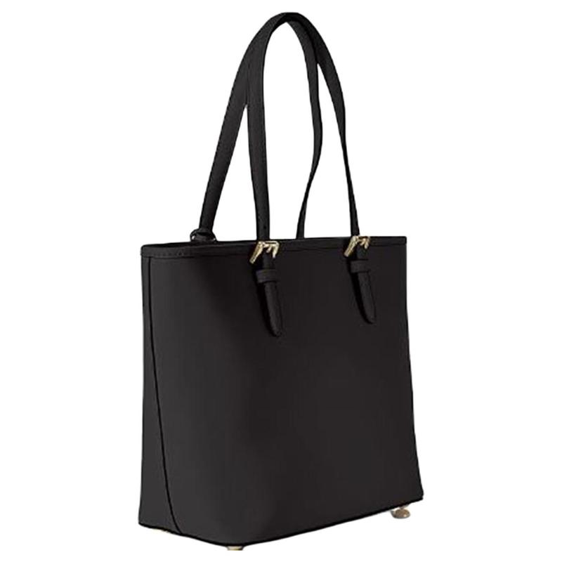 Michael Kors Brand Logo Leather Tote Bag Shopping Bag Handbag Regular Women's Black