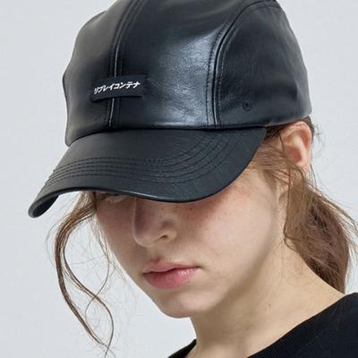 REPLAY CONTAINER RC Label Leather Campcap (black)