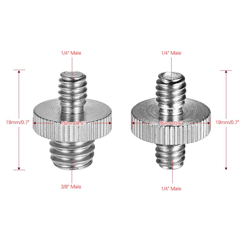 5 st Standard 1/4"-20 Hane till 1/4"-20 Hane Gängad Skruvadapter Stativ Monteringsgänga Skruvkonverterare för Kamera Stativ Monopod Kulhuvud Ljus
