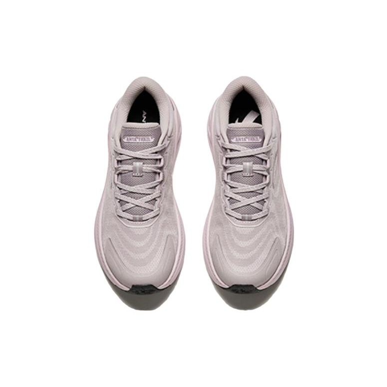Anta Round Toe Lace-Up Shock Absorbing Wear-Resistant Low-Top Running Shoes Women sneaker Pink Gray 122415531-3