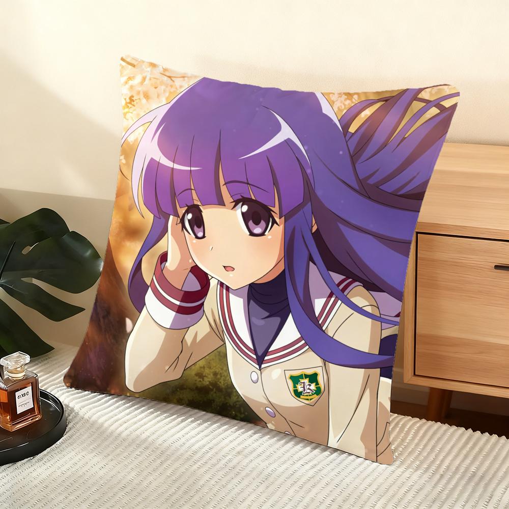 Higurashi When They Cry Cushion Cover Soft Short Plush Pillow Cover Smooth Cozy Texture Aesthetic Cushion Case Home Decor