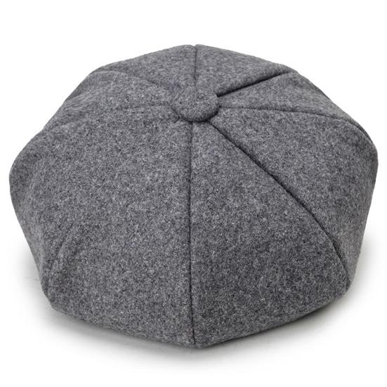 Wide Brim Sunscreen Beret Hat Skin-Touch Retro Octagonal Painter Woolen Hat for Fall Winter