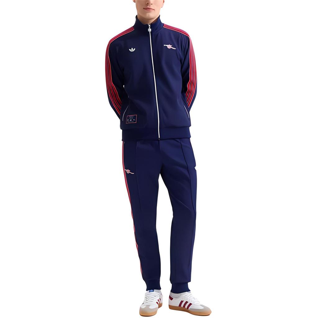adidas Originals X Arsenal Collaboration 24/25 Terrace Icons Track Comfortable Slim Fit Knitted Sports Pants Men Bottoms Blue JF0545