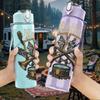 1PC Crossed Shotgun Western Skull Retro Print 750ml Portable Sports Water Bottle Leakproof Gym Outdoor Travel Drink Cup