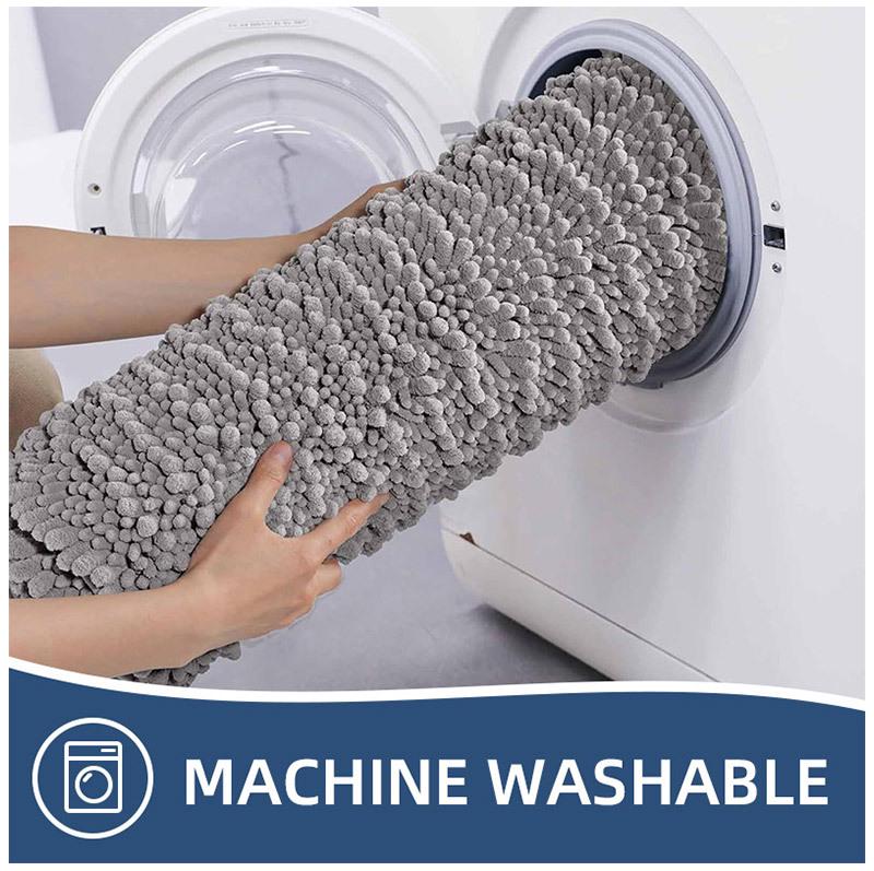 Chenille Long Pile Bathroom Mat - Water Absorbent & Anti-Slip Foot Pad for Home Use