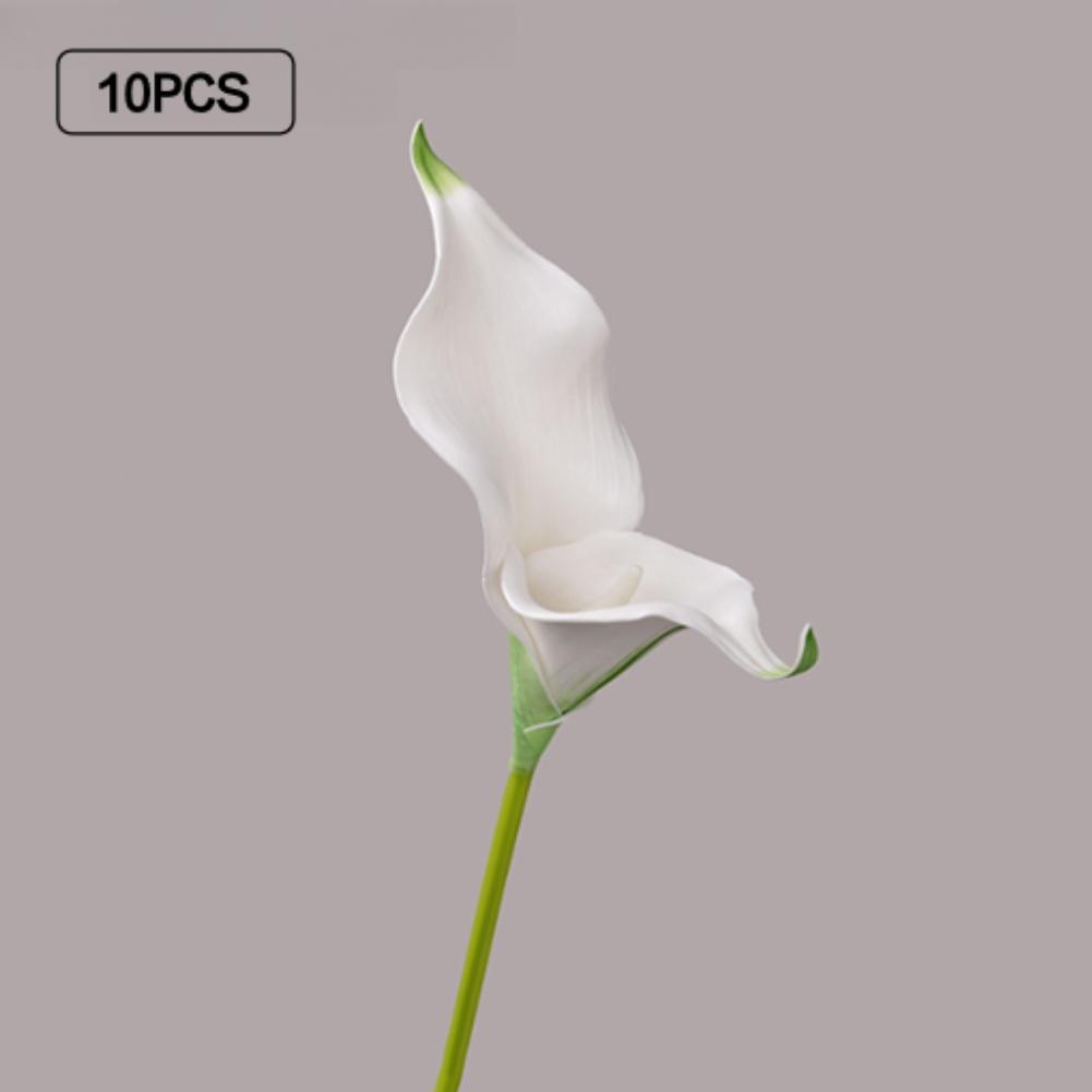 

10pcs Artificial Flowers Centerpiece for Dining Table EVA Plastic 56cm Tall Stems Lifelike Calla Lily Realistic Texture бледно-зеленый
