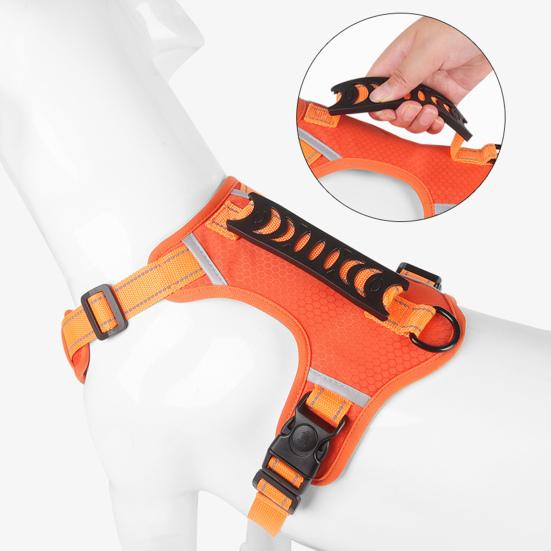 Haustierleine, Schnallenverstellung, verstellbares Netz, reflektierender Streifen, Oxford-Stoff, breiter Griff, Weste, Haustiergeschirr, große Hundeleine