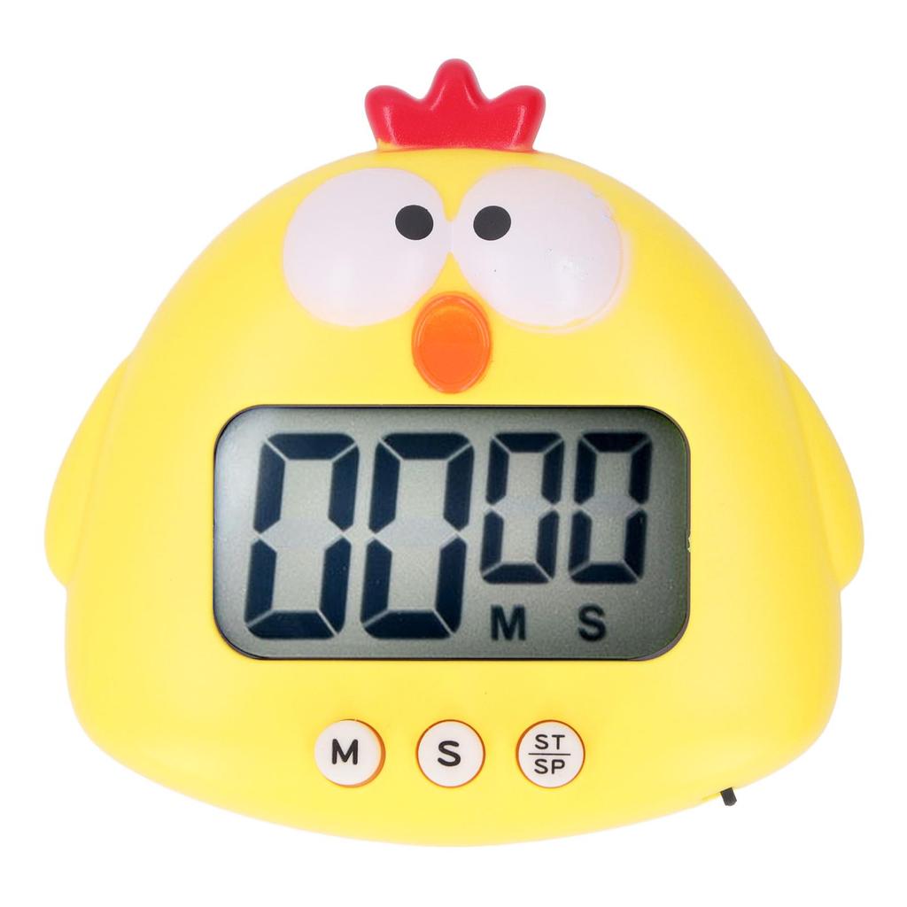 Digital Kitchen Timer Countup Countdown Cartoon Animal Sound Flash Alert Easy Operation with Stand for Cooking Teaching