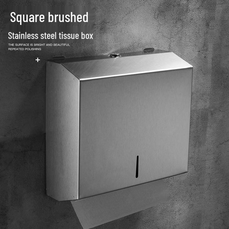Cmaos Brushed Stainless Steel Bathroom Tissue Holder with Shelf & Lock