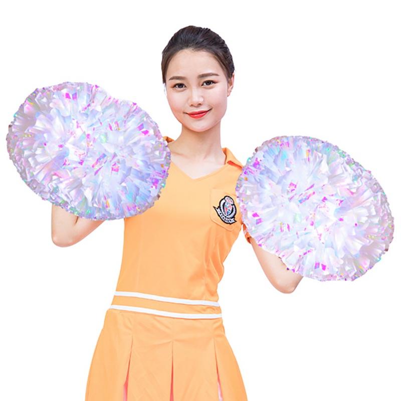 Cheerleading Poms Sports Dance Team Spirit 2 PCS with Baton Handle