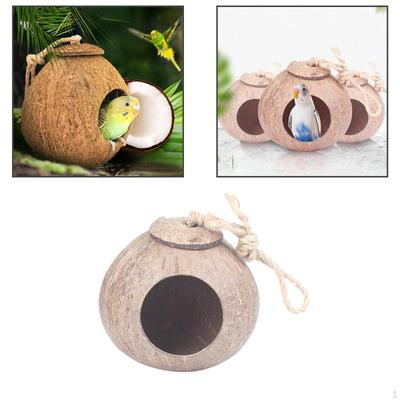 Coconut Bird Nest Cage Accessories Outdoor Hideout Birdhouse Small Animals House Parakeet