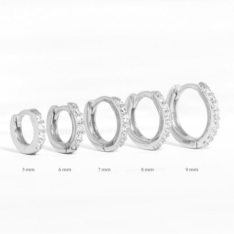 Fashion Earrings 925 Sterling Silver Jewelry Zircon Luxury Huggie Earrings Jewelry 18K Gold Plated Hoop Earrings for Women 5MM-DZ60204800801