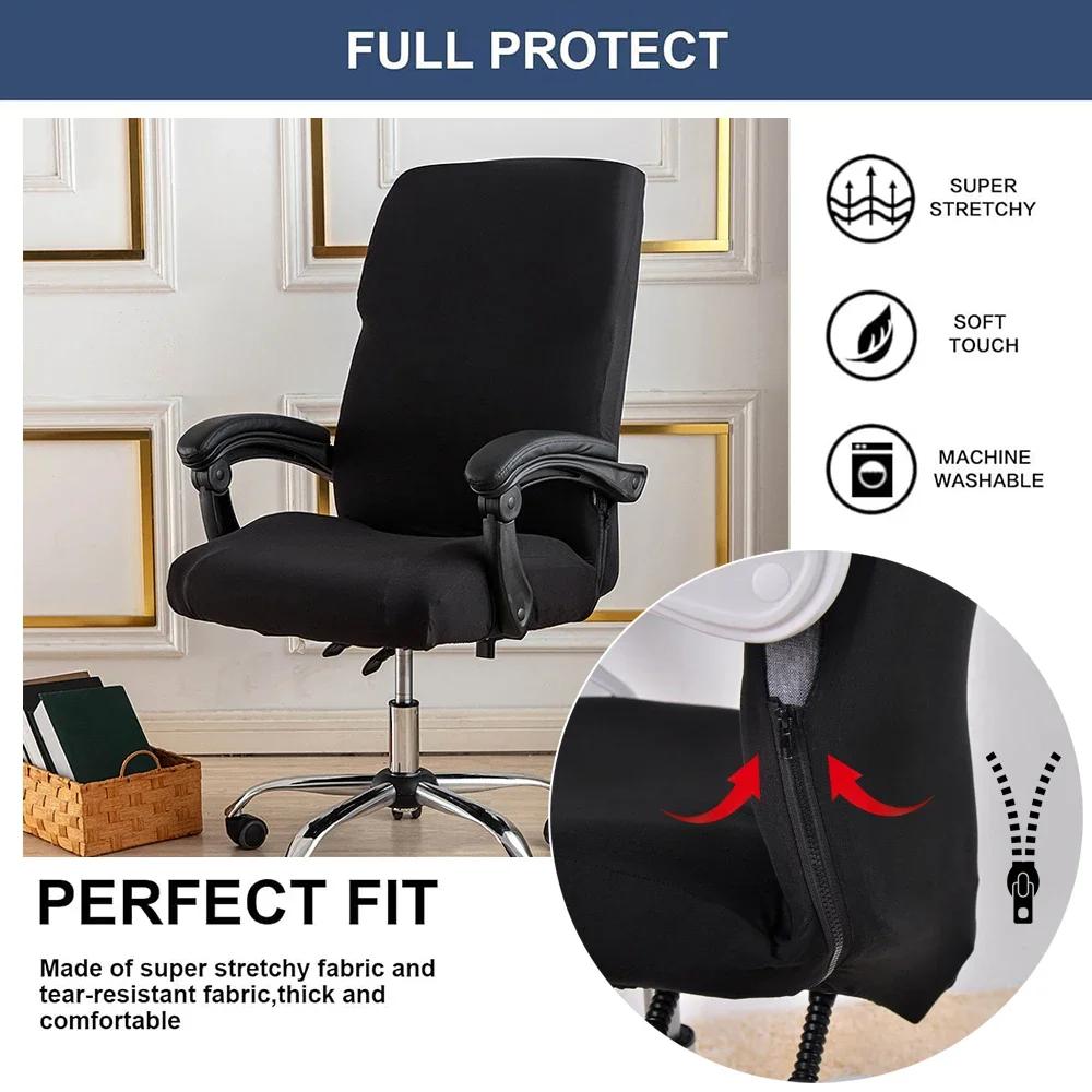 Solid Color Office Chair Cover Elastic Printed Rotating Armrest Lifting Computer Seat Covers Anti-dirty Decor Chair Protectors