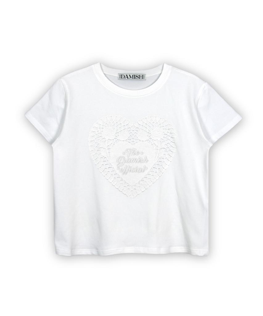 Damiswi Lace Heart T-Shirt_White