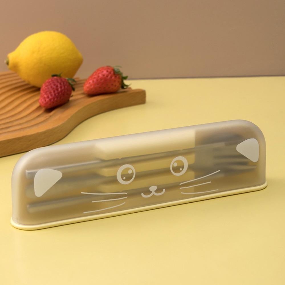 3 Pcs/Set with Storage Box Travel Cutlery Set 304 Stainless Steel Flateware Set  Camping