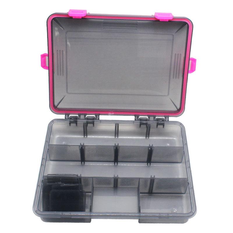 Four-lock Single-layer Fishing Accessories Box Four-color Adjustable Insert Lure Box High Quality Rectangle